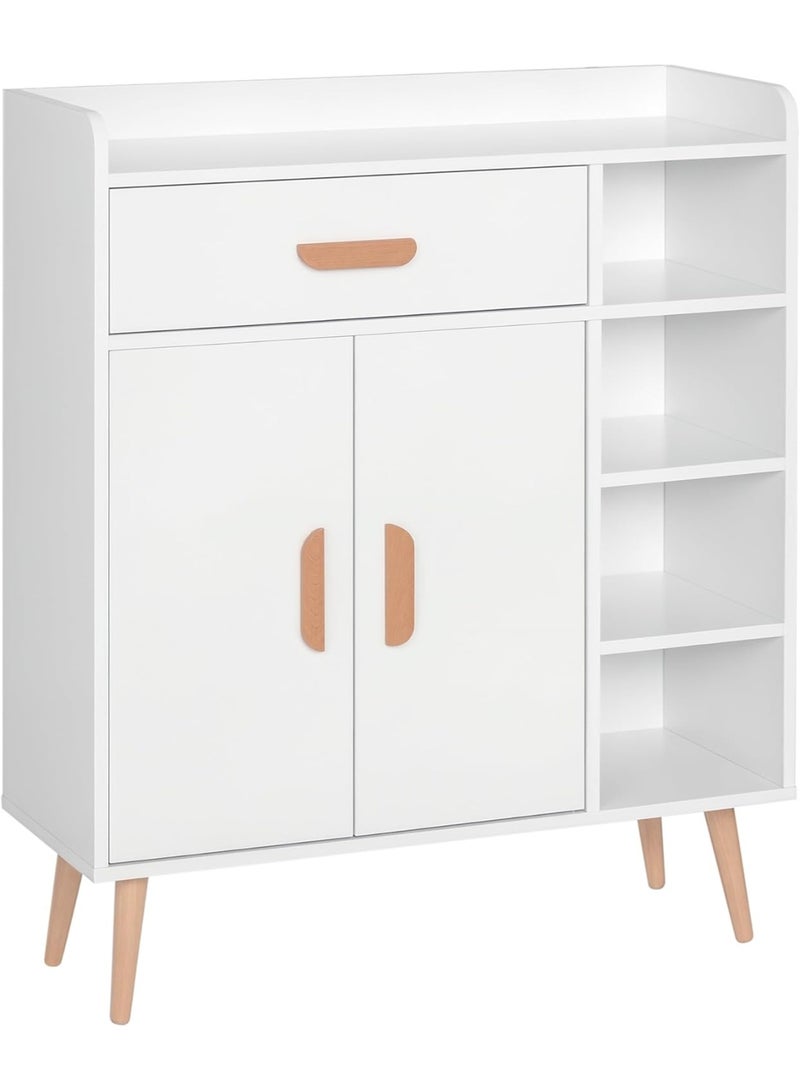 HOMCOM Sideboard, Side Cabinet, Floor Cupboard with Storage Drawer for Hallway, Kitchen, Bedroom, Living Room, White - Image 1