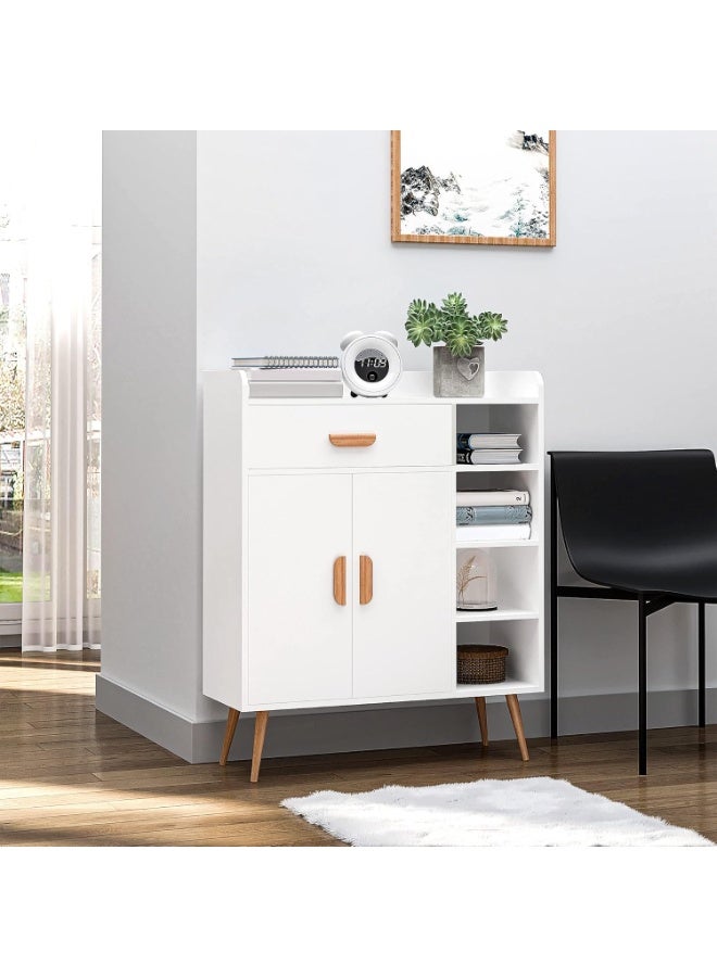 HOMCOM Sideboard, Side Cabinet, Floor Cupboard with Storage Drawer for Hallway, Kitchen, Bedroom, Living Room, White - Image 2