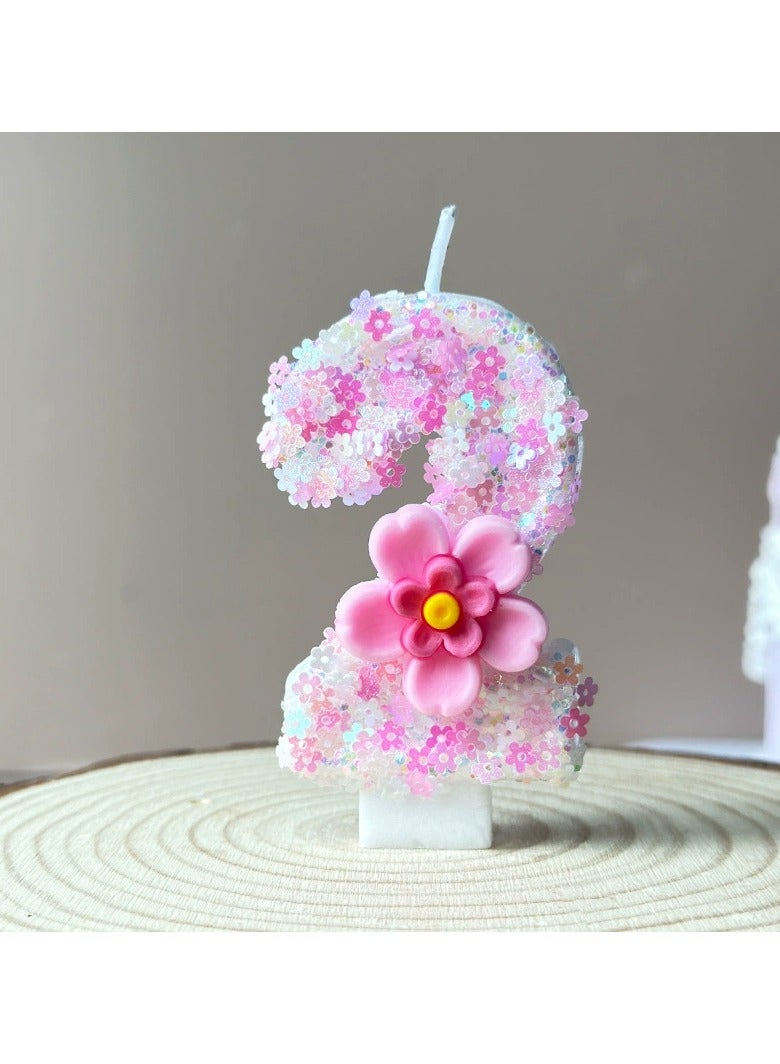 general Graduating Pink Digital Candle Party Dessert Table Decoration Item Birthday Cake decoration for one-year-old Celebration