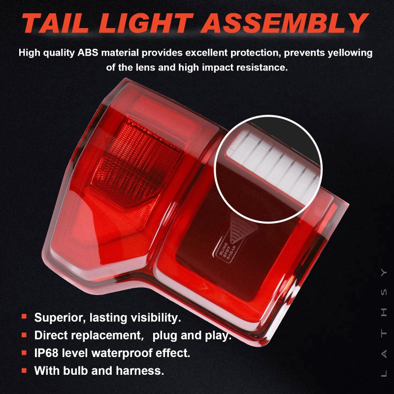 Lathsy LED Tail Light Compatible With Ford F150 F-150 2018 2019 2020 W/Blind Spot Left Driver Side Taillights Taillamps Brakelights Replace Part Number:KL3Z13405B - Image 5