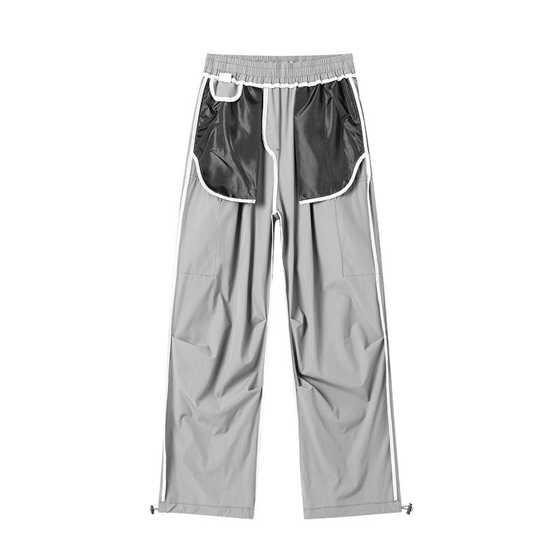 Qi Ta 2024 Summer American Style Loose Streetwear Women's Casual Pants - Unisex Retro Side Pocket Wide Leg Cargo Pants - Image 3
