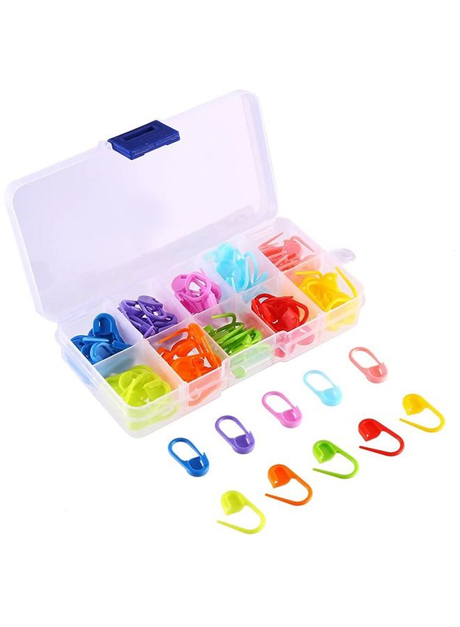Stitch Markers 10 Colors Knitting Crochet Locking 120Pcs Stitch Needle Clip Counter - Image 1