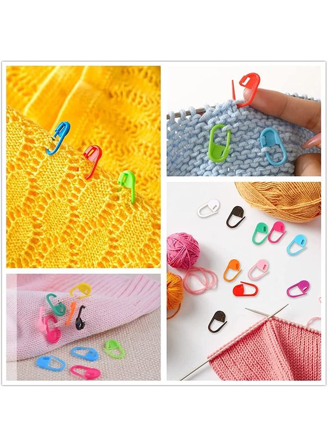 Stitch Markers 10 Colors Knitting Crochet Locking 120Pcs Stitch Needle Clip Counter - Image 5