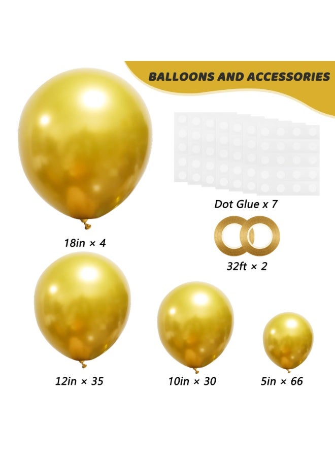 Gold Balloons Different Sizes 18 12 10 5 Inch for Garland Arch, Latex Metallic Balloon for Birthday Graduation Party Wedding Decorations - Image 2