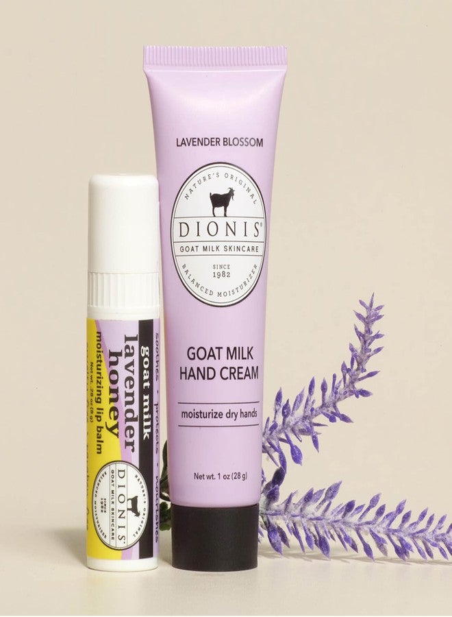 Dionis Goat Milk Moisturizing Hand Cream and Lip Balm Set, Lavender Honey - Image 2
