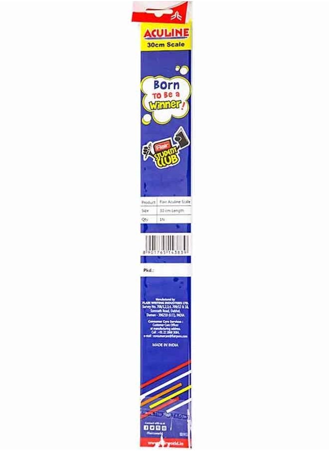 Flair - Flair Aculine 30cm Scale, Measuring ruler- Pack of 10pc - Image 1