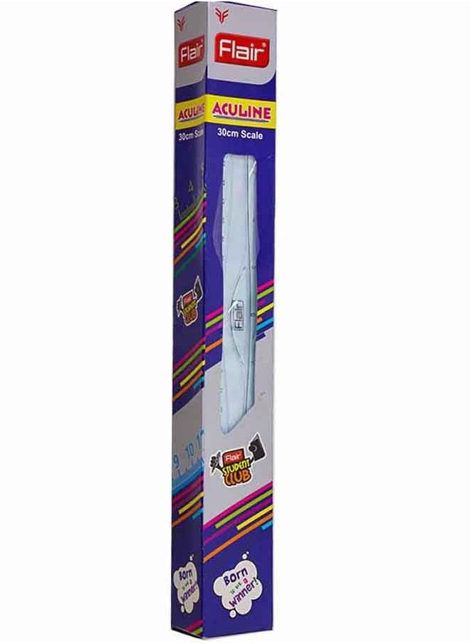 Flair - Flair Aculine 30cm Scale, Measuring ruler- Pack of 10pc - Image 1
