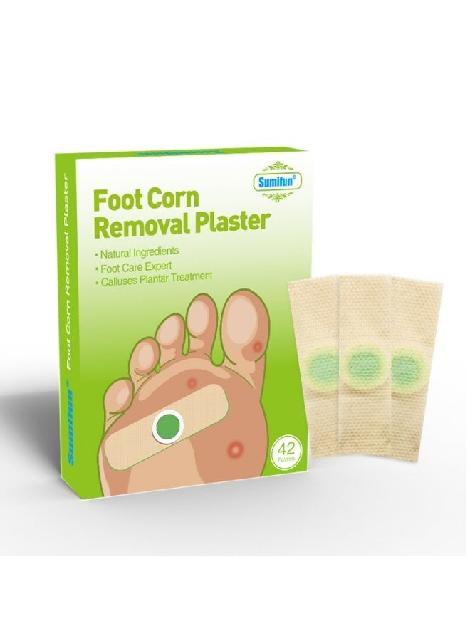 سوميفون 42 قطعة من رقعة إزالة مسامير القدم - ضمادة طبية لإزالة الكالو بسرعة وفعالية، علاج بمكونات طبيعية للمسامير والثآليل الأخمصية، مزيل لمسامير القدم للبشرة القاسية، رقعة حماية من البثور للمسامير والثآليل، شرائط إزالة الثآليل للعناية بالقدمين - Image 1