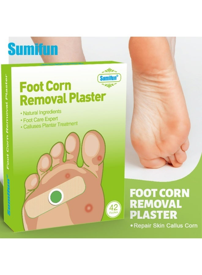 سوميفون 42 قطعة من رقعة إزالة مسامير القدم - ضمادة طبية لإزالة الكالو بسرعة وفعالية، علاج بمكونات طبيعية للمسامير والثآليل الأخمصية، مزيل لمسامير القدم للبشرة القاسية، رقعة حماية من البثور للمسامير والثآليل، شرائط إزالة الثآليل للعناية بالقدمين - Image 2
