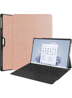 erorex Compatible With Surface Pro 9 Case Pu Leather Flip Stand Hard Pc Back Cover For Funda Surface Pro 9 Tablet Case Rose Gold  - Image 1