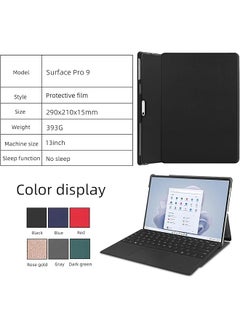 erorex Compatible With Surface Pro 9 Case Pu Leather Flip Stand Hard Pc Back Cover For Funda Surface Pro 9 Tablet Case Rose Gold  - Image 3