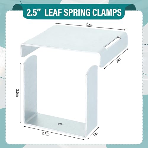 DaisyInner 4 Pcs Leaf Spring Clamp Kit Leaf Springs up to 2.5” Wide Lock Spring Together for Vehicles Stabilizing Control, Bend Repair Clip with Cap Wide Axle Rebound Clamp(Silver) - Image 2