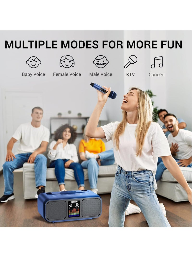 TONOR Karaoke Machine – Large Bluetooth Speaker with 2 Wireless Microphones | Powerful PA System for Wedding, Home & Outdoor Parties | LED Lights, USB/TF/AUX Compatibility | Works with Android, iPad, TV & PC – Model K9  - Image 5