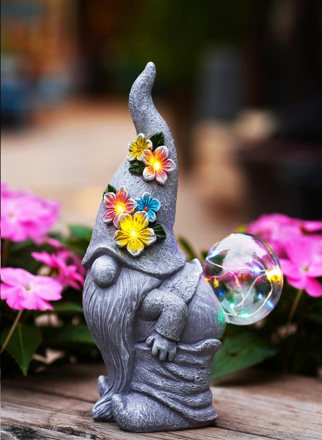 Nacome Solar Funny Gnome Statue for Garden: Outside Decor with Ball Lights Clearance for Yard Art Lawn Ornaments Porch Patio Balcony Home House - Birthday Gifts for Grandma Mom Women - Image 1