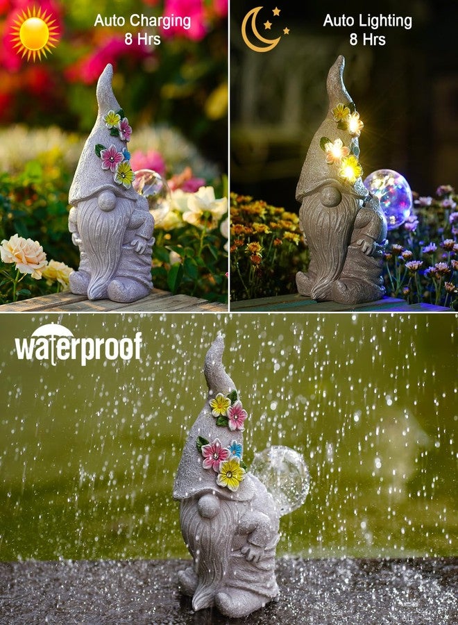 Nacome Solar Funny Gnome Statue for Garden: Outside Decor with Ball Lights Clearance for Yard Art Lawn Ornaments Porch Patio Balcony Home House - Birthday Gifts for Grandma Mom Women - Image 5