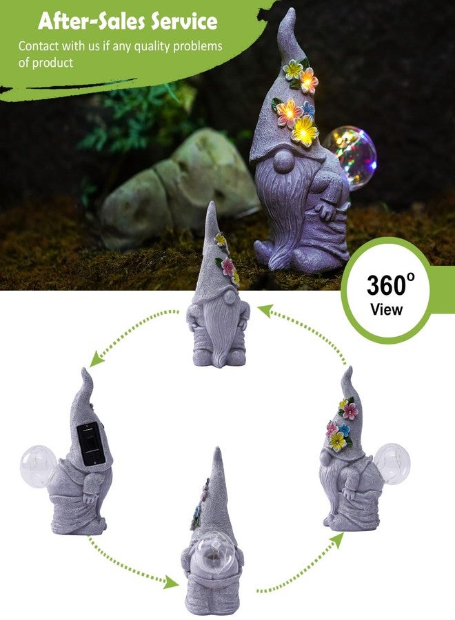 Nacome Solar Funny Gnome Statue for Garden: Outside Decor with Ball Lights Clearance for Yard Art Lawn Ornaments Porch Patio Balcony Home House - Birthday Gifts for Grandma Mom Women - Image 3