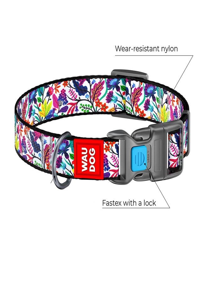WAUDOG Adjustable Dog Collars - Magic Flower Printed Collars for Dogs & Puppies - Soft Durable & Strong Dog Collars - Nylon Dog Collars for Pets - Multicolor (24-40 cm) - Image 2