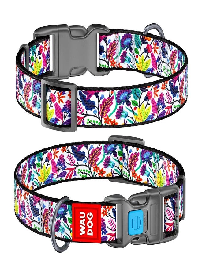 WAUDOG Adjustable Dog Collars - Magic Flower Printed Collars for Dogs & Puppies - Soft Durable & Strong Dog Collars - Nylon Dog Collars for Pets - Multicolor (24-40 cm) - Image 1