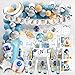 BORAMDO First Trip Around The Sun Birthday Party Decorations for boy 1st Birthday Supplies First Trip Around The Sun Backdrop Balloons Garland Monthly Photo Banner Space Theme Party Decor - Image 3