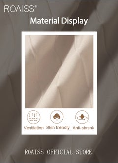 roaiss Ladies Tunic Dress Solid Color Formal Elegant Asymmetrical Pleated Design High Waiste Dress Vintage V-Neck Lapel Long Suit Ankle Length Dress for Women Casual Ramadan Beige  - Image 5