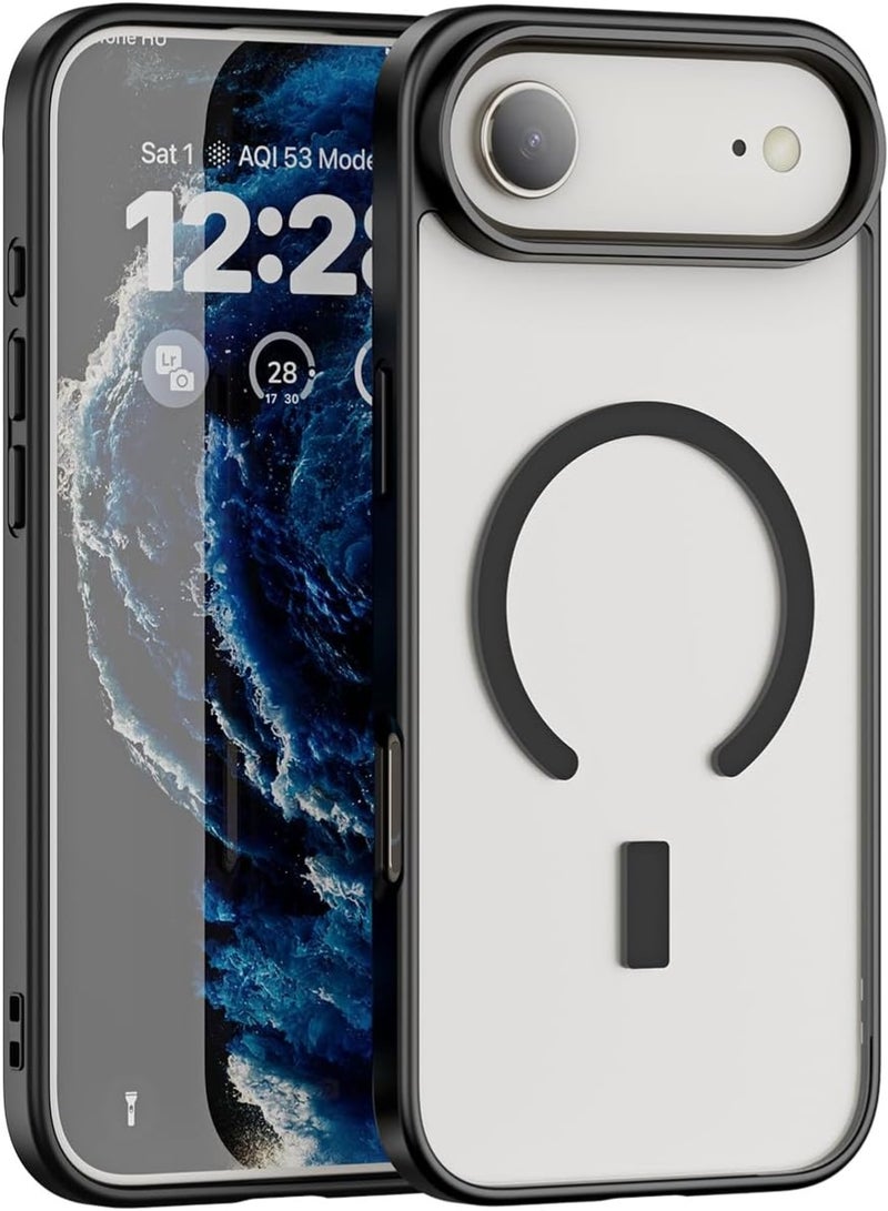 Denx Clear Magnetic Case for iPhone 17 Air, Compatible iphone 17 Air with MagSafe, Translucent Back Shockproof Phone Cover, (Black)