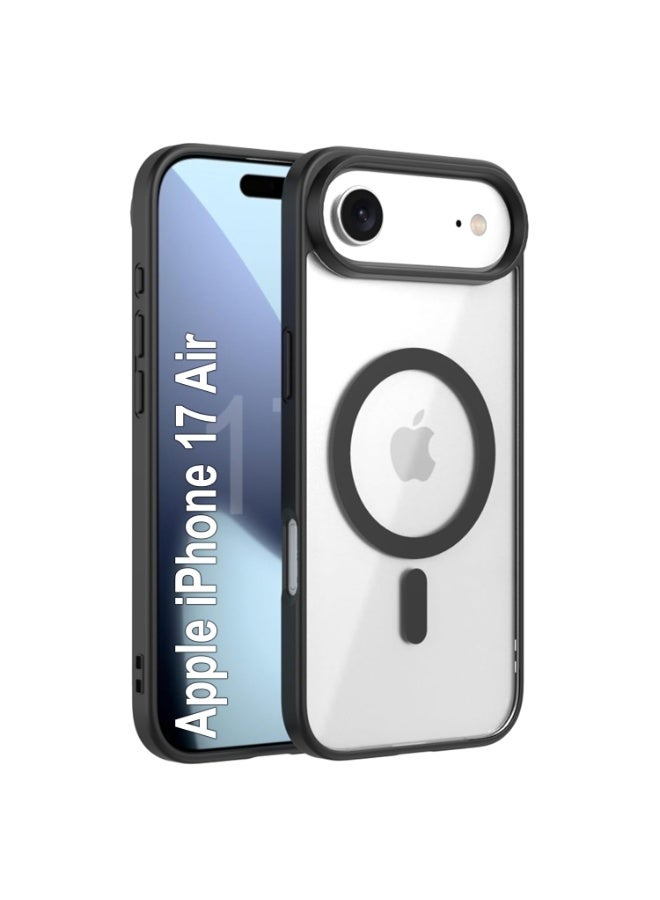 أكاليكس جراب مغناطيسي شفاف لهاتف iPhone 17 Air، متوافق مع iPhone 17 Air مع MagSafe، غطاء خلفي شفاف مقاوم للصدمات، (أسود) - Image 1