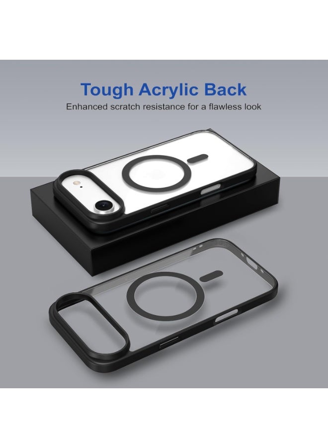 أكاليكس جراب مغناطيسي شفاف لهاتف iPhone 17 Air، متوافق مع iPhone 17 Air مع MagSafe، غطاء خلفي شفاف مقاوم للصدمات، (أسود) - Image 5