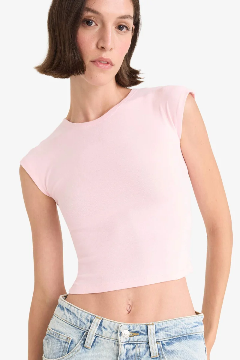 ديفاكتو Slim Fit Crew Neck Short Sleeve T-Shirt