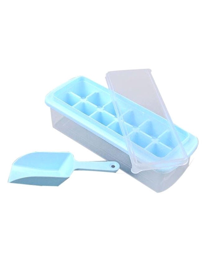 NIBEMINENT 12-Cavity Ice Cube Tray With Accessory Blue/Clear 9.5 x 26centimeter