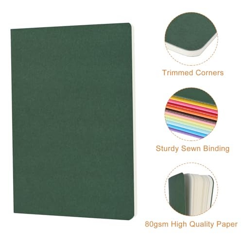 ZCZN 24 Pack Colorful Blank Notebooks Bulk, A5 Journals with 12 Colors, 60 Pages/30 Sheets, 8.3x5.5 Inch, Plain Paper, Travel Writing Journal Notebooks for Work & School - Image 3