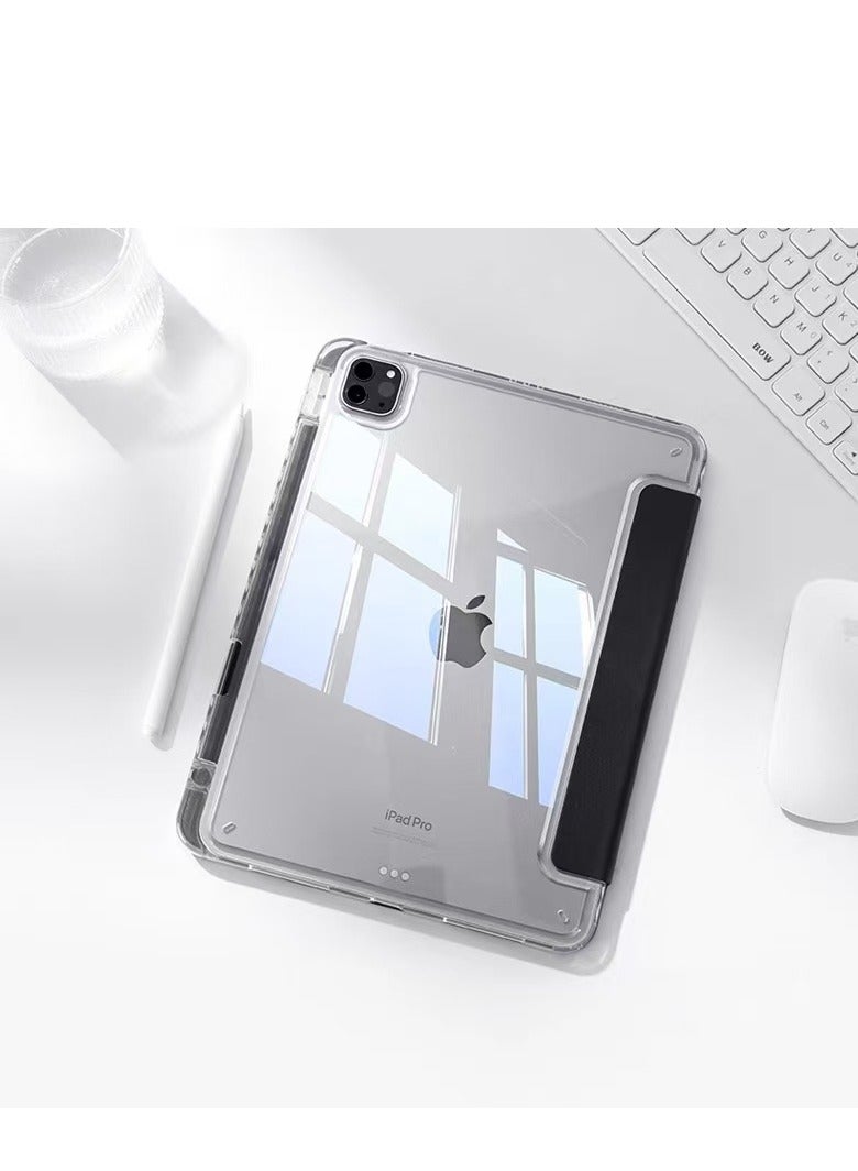 Smart Case for iPad Pro 11-inch 2024 M4 with Pen Holder, Transparent Back, Ultra-thin Tri-fold Stand, Compatible with iPad Pro 11-inch 2024 5th Generation Case, Auto Wake/Sleep Function (Black) - Image 5