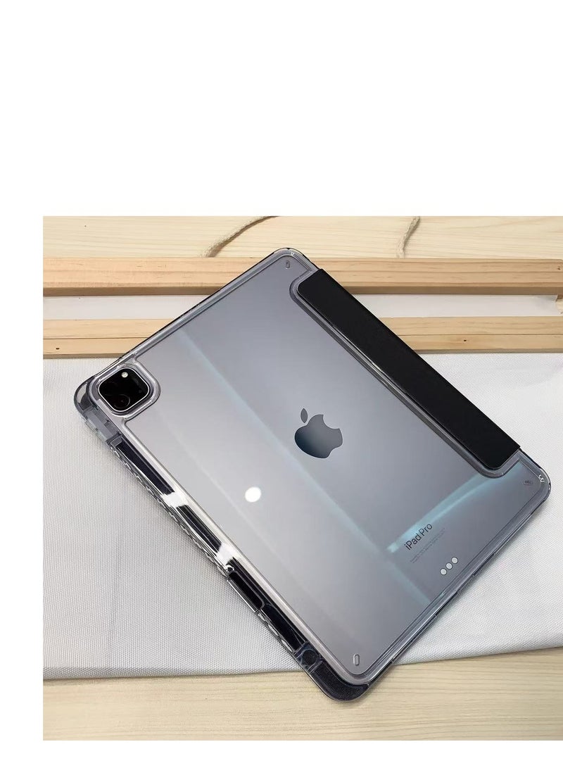 Smart Case for iPad Pro 11-inch 2024 M4 with Pen Holder, Transparent Back, Ultra-thin Tri-fold Stand, Compatible with iPad Pro 11-inch 2024 5th Generation Case, Auto Wake/Sleep Function (Black) - Image 4