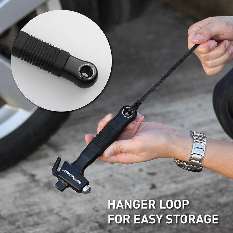 STINGER Super Duty Car Emergency Escape Tool - Hardened Carbon Steel Safety Hammer, Spring-Loaded Window Breaker, Razor-Sharp Seat Belt Cutter, Life-Saving Rescue Tool (Black and Black) - Image 5