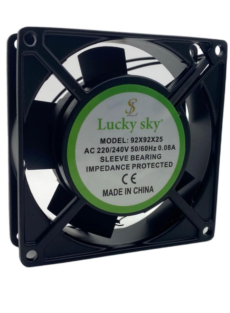 Lucky Sky Fan 92x92mm 92mm Fan DC 220V Computer Fan (92X92X25MM)220V 92mm x 92mm x 25mm 2-Pin High Performance Cooling Fan. - Image 2