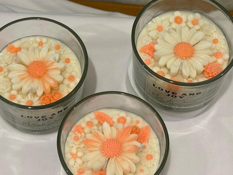 Apsaa Living Premium Scented Candle Garden in a Jar Candle Non Toxic Natural Soy Wax Ideal for Home Dcor and Gifting Tuberose and Mysore Sandalwood - Image 3