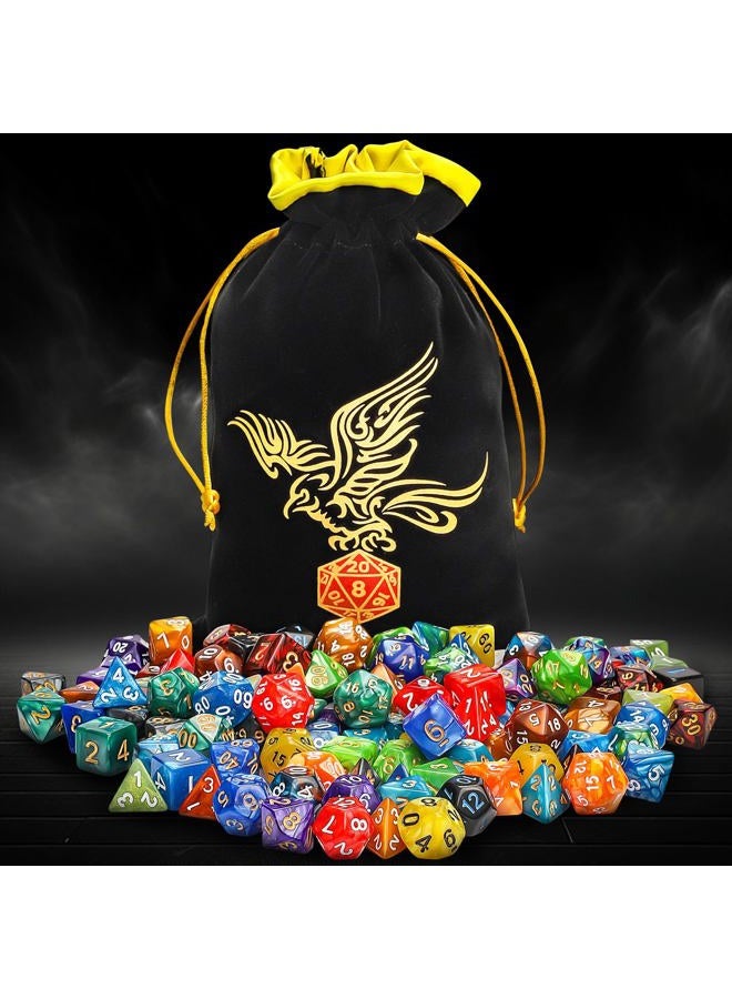 Qmay Dnd Dice Sets - 20 X 7 Polyhedral Dice (140Pcs) With A Large Drawstring Bag Great For Dungeons And Dragons. - Image 3
