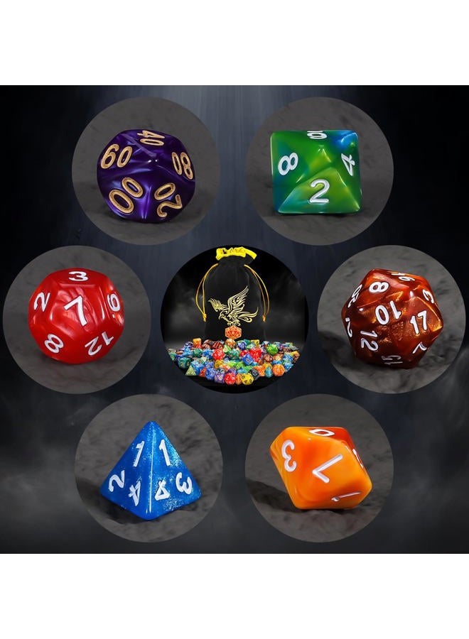 Qmay Dnd Dice Sets - 20 X 7 Polyhedral Dice (140Pcs) With A Large Drawstring Bag Great For Dungeons And Dragons. - Image 2