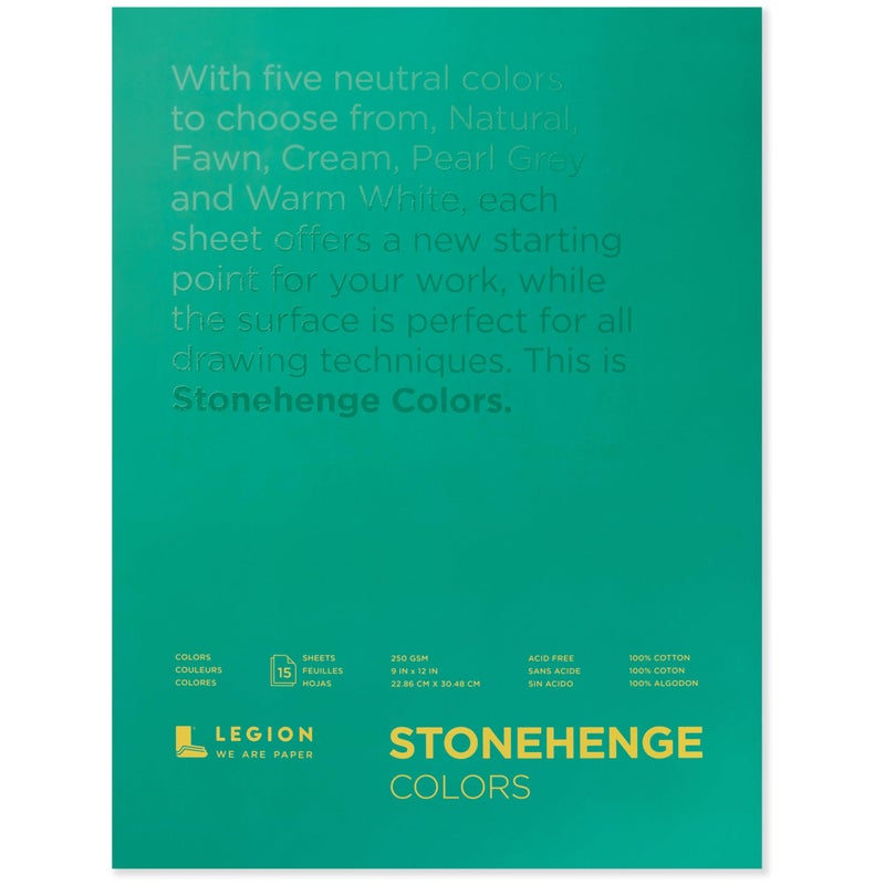 Legion Stonehenge Drawing Paper Pad - 9" x 12", Multi Color, 15 Sheets - Image 1