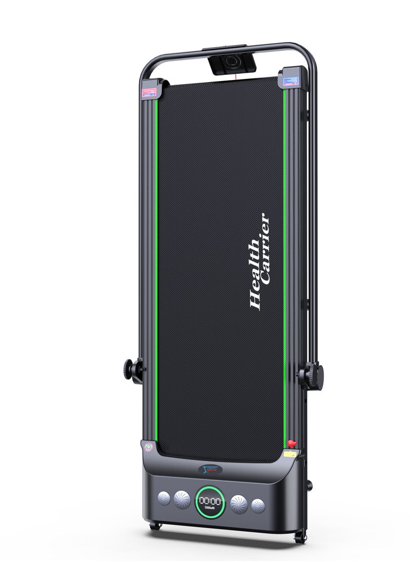 Health Carrier - HC-T505 Slim Portable Treadmill with handle Bar LED Display, with Wireless Remote Control, 100kg weight capacity Under Desk Running Walking Machine Treadmill - Image 1