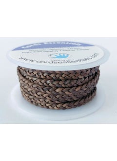 Generic Flat Braided Genuine Leather String Cord, Rope for Jewelry Making, Necklaces, Bracelets, Wraps, Crafts and Hobby Projects (Distressed Gray, 3 MM 5.46 Yards (5 MTR Spool))  - Image 2