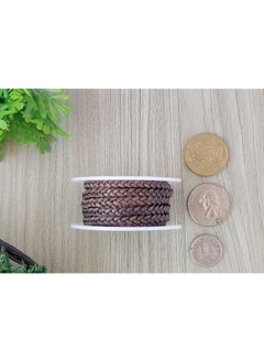 Generic Flat Braided Genuine Leather String Cord, Rope for Jewelry Making, Necklaces, Bracelets, Wraps, Crafts and Hobby Projects (Distressed Gray, 3 MM 5.46 Yards (5 MTR Spool))  - Image 3