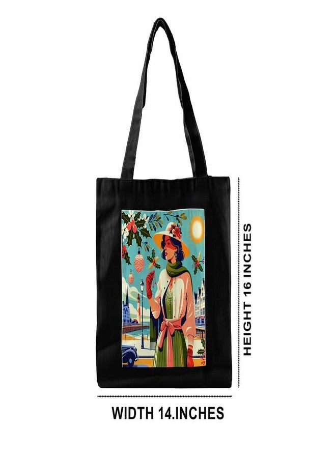 PrintingZone Canvas Tote Bag for Women with Zip and Inner Pocket for Shopping, Office, Travel and Daily Use(BTB-77)(BTB-77) - Image 5