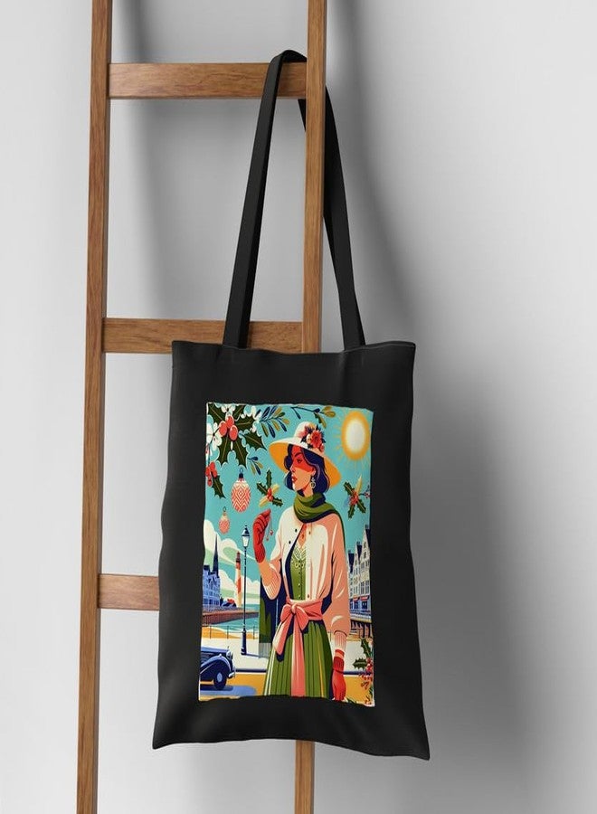 PrintingZone Canvas Tote Bag for Women with Zip and Inner Pocket for Shopping, Office, Travel and Daily Use(BTB-77)(BTB-77) - Image 4