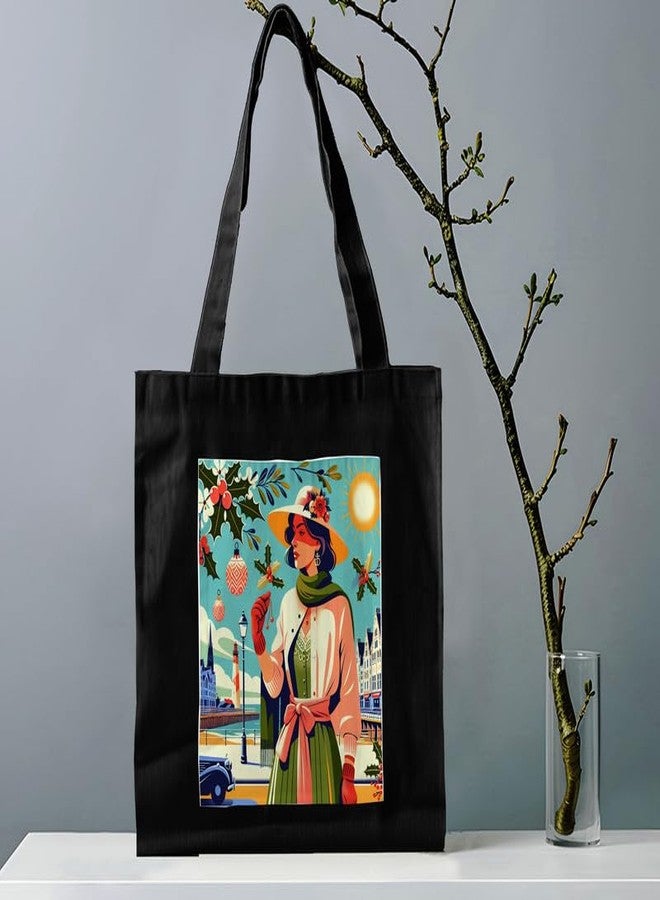 PrintingZone Canvas Tote Bag for Women with Zip and Inner Pocket for Shopping, Office, Travel and Daily Use(BTB-77)(BTB-77) - Image 2