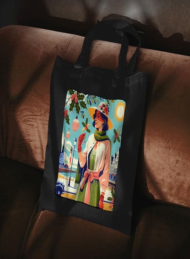 PrintingZone Canvas Tote Bag for Women with Zip and Inner Pocket for Shopping, Office, Travel and Daily Use(BTB-77)(BTB-77) - Image 3