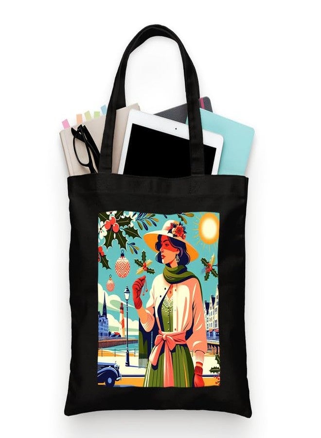 PrintingZone Canvas Tote Bag for Women with Zip and Inner Pocket for Shopping, Office, Travel and Daily Use(BTB-77)(BTB-77) - Image 1