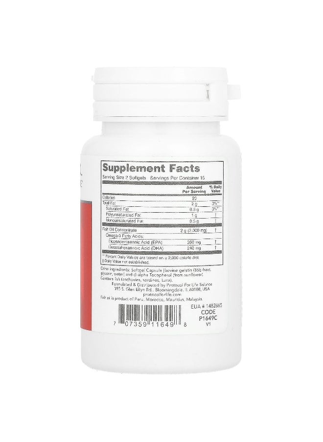 Protocol For Life Balance Protocol for Life Balance, Omega-3, 1,000 mg, 30 Softgels  - Image 2