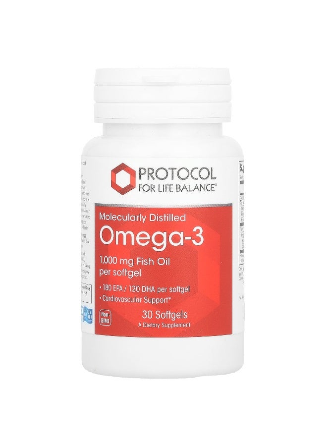 Protocol For Life Balance Protocol for Life Balance, Omega-3, 1,000 mg, 30 Softgels  - Image 1