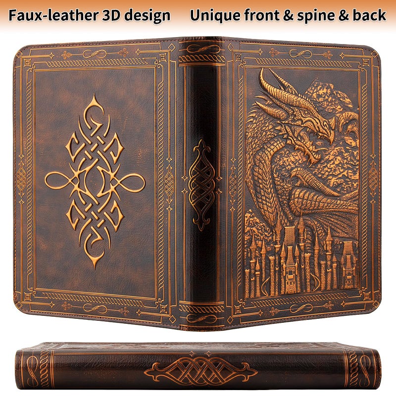 TIANREN Card Binder 9 Pocket, 3D PU Leather Album with Zipper, 360 Side Loading Pockets for TCG, MTG, Lorcana, Other Collectible Cards, Trading Card Game Protective Folder Album (Reddish Brown) - Image 2