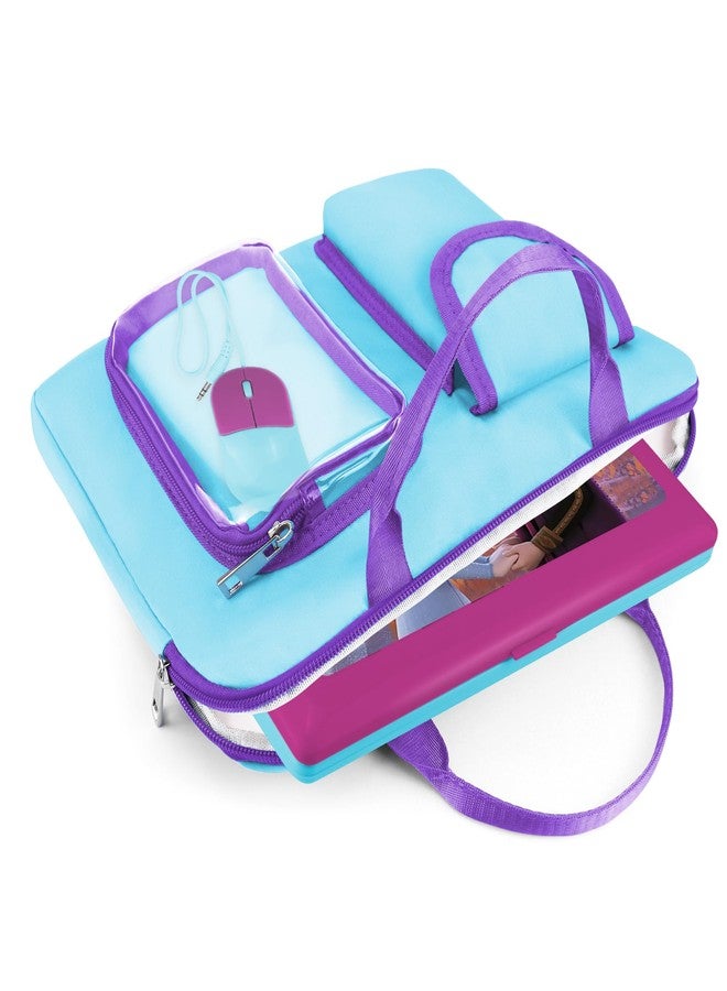 Annmore Carrying Bag for LEXiBOOK Educational and Bilingual Laptop, Blue/Purple - Image 2
